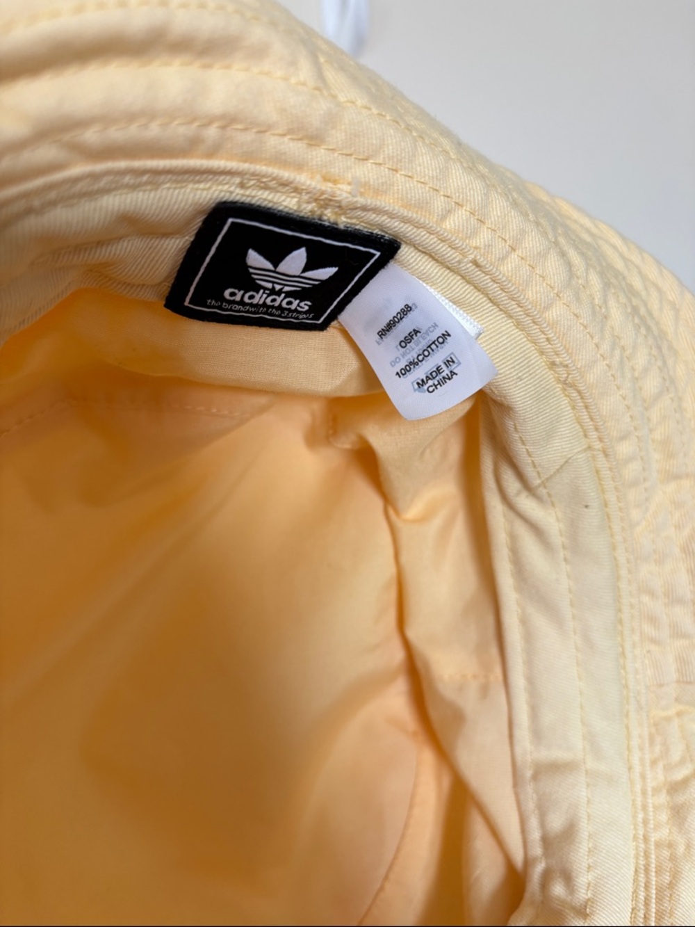 adidas Trefoil Bucket Hat in Soft Butter Yellow - Picture 7 of 9